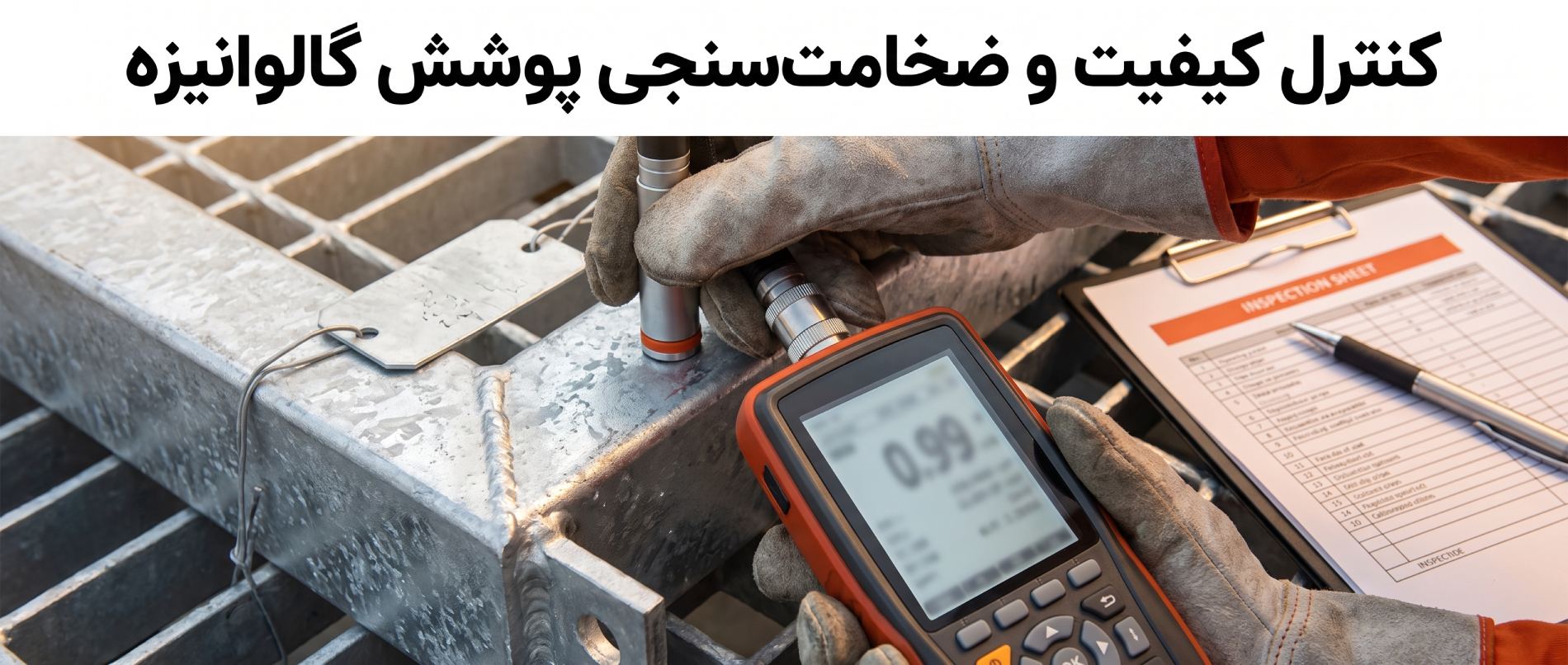 اندازه‌گیری ضخامت پوشش گالوانیزه با ضخامت‌سنج مغناطیسی